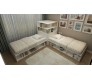 Booth Twin Corner Bed and Storage Hutch Set