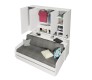 Compact Full/Full XL Sofa bed and Cabinets Wall System