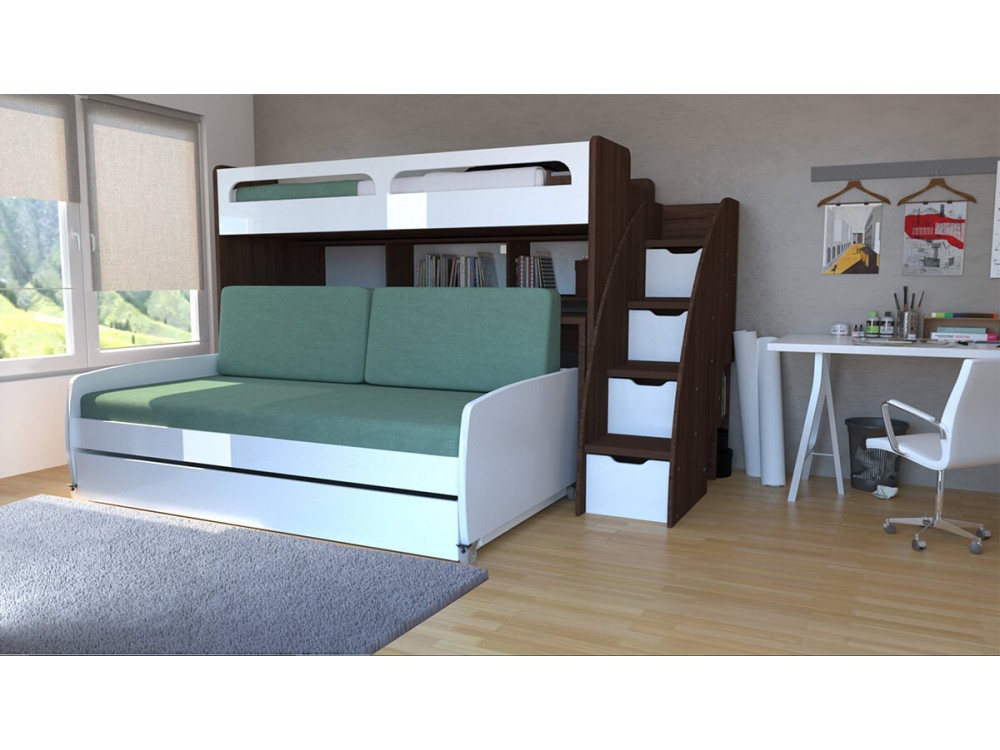 Twin Bunk Bed Over Full Xl Sofa, Full Xl Loft Beds