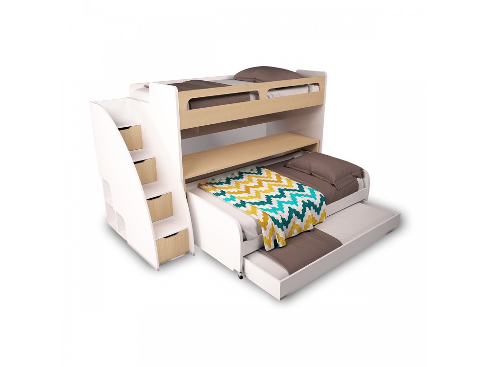 gautreau twin triple bunk bed with trundle