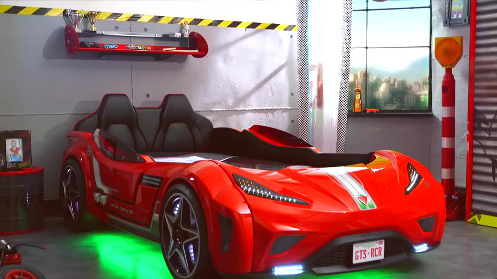 race car bunk beds